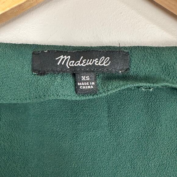 Madewell Novel Dress Smoky Spruce Green Button Up Long Sleeve Mini Fall Dress XS - Picture 2 of 11